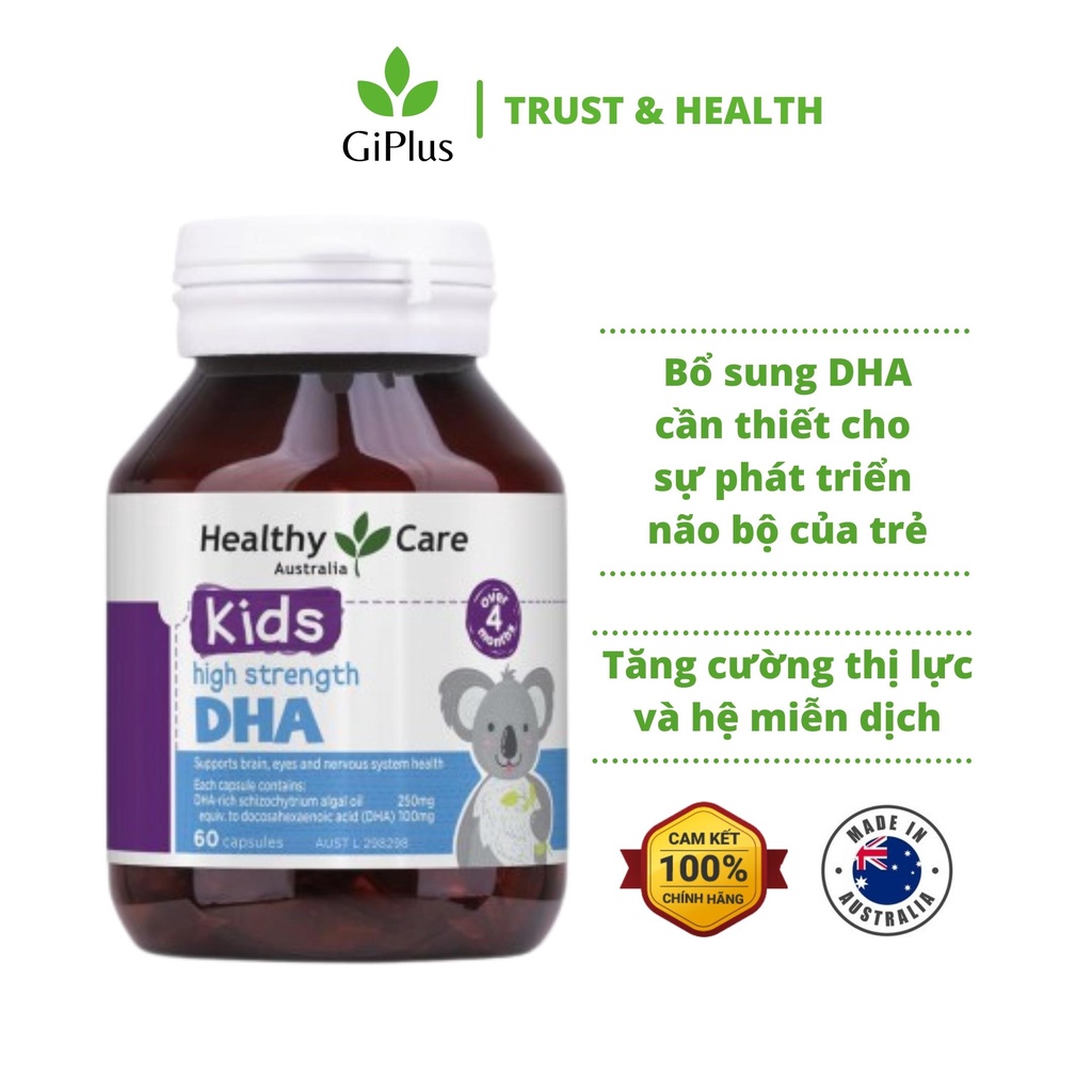Viên Uống Bổ Sung DHA Cho Trẻ Healthy Care Kids High Strength DHA (60 viên/Lọ)