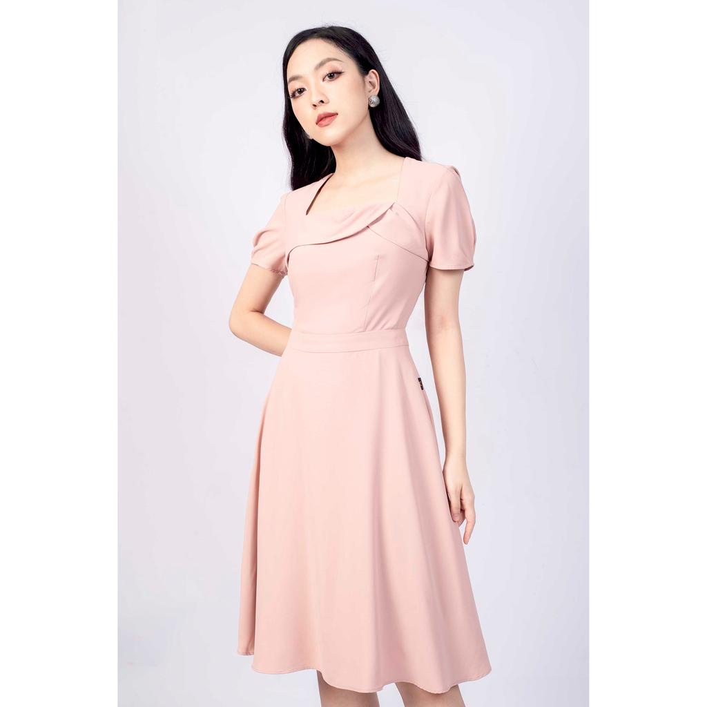 Đầm xòe, cổ vuông, tay cộc MMOutfit M-DA020121056