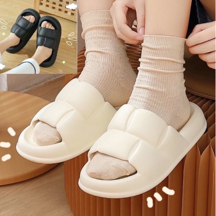 Dép nữ bánh mì CHAO thời trang Ullzang, dép lê bánh mì cute đế cao 3cm siêu êm chân SUNI