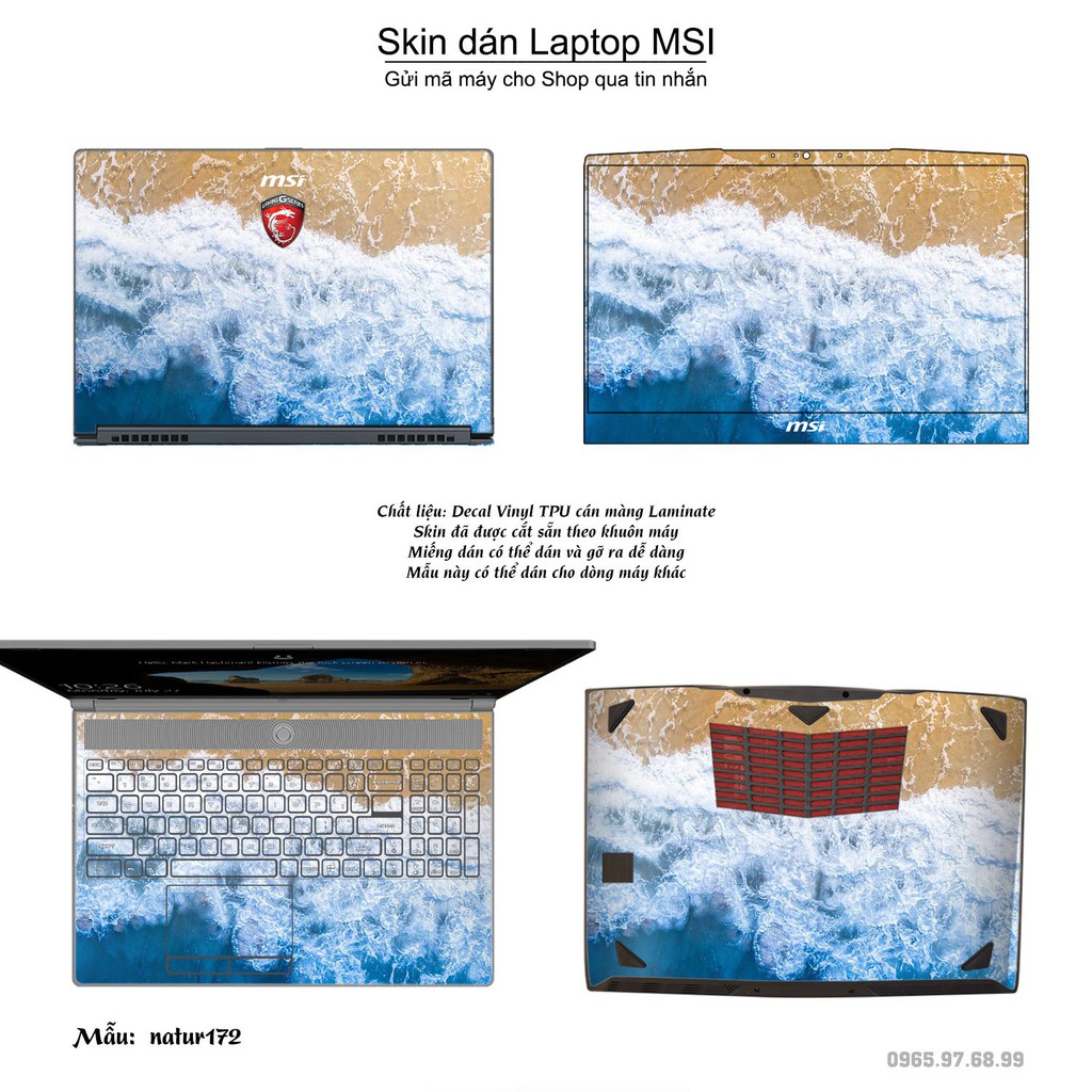 Skin dán Laptop MSI in hình thiên nhiên nhiều mẫu 6 (inbox mã máy cho Shop)