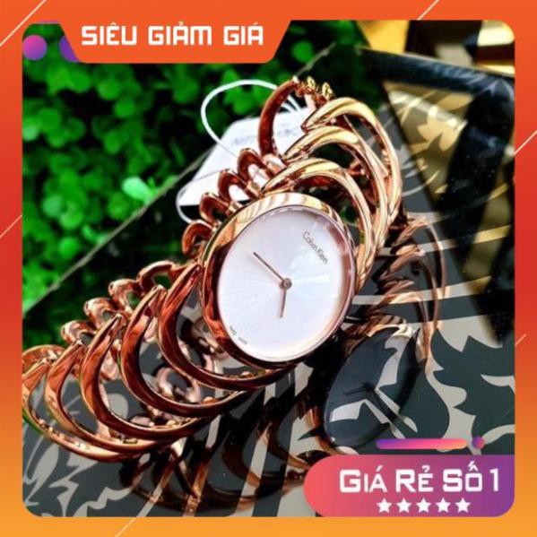 [New 2021] Đồng hồ nữ Calvin Klein K4G23626 dạng lắc xương cá, vàng hồng Full Box ⚜️Hàng Authentic⚜️
