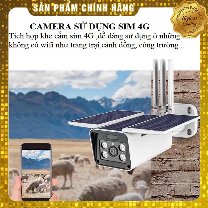 Camera năng lượng mặt trời - Có video hướng dẫn cài đặt - Camera ngoài trời dùng sim 4G xem trực tiếp qua app điện thoại