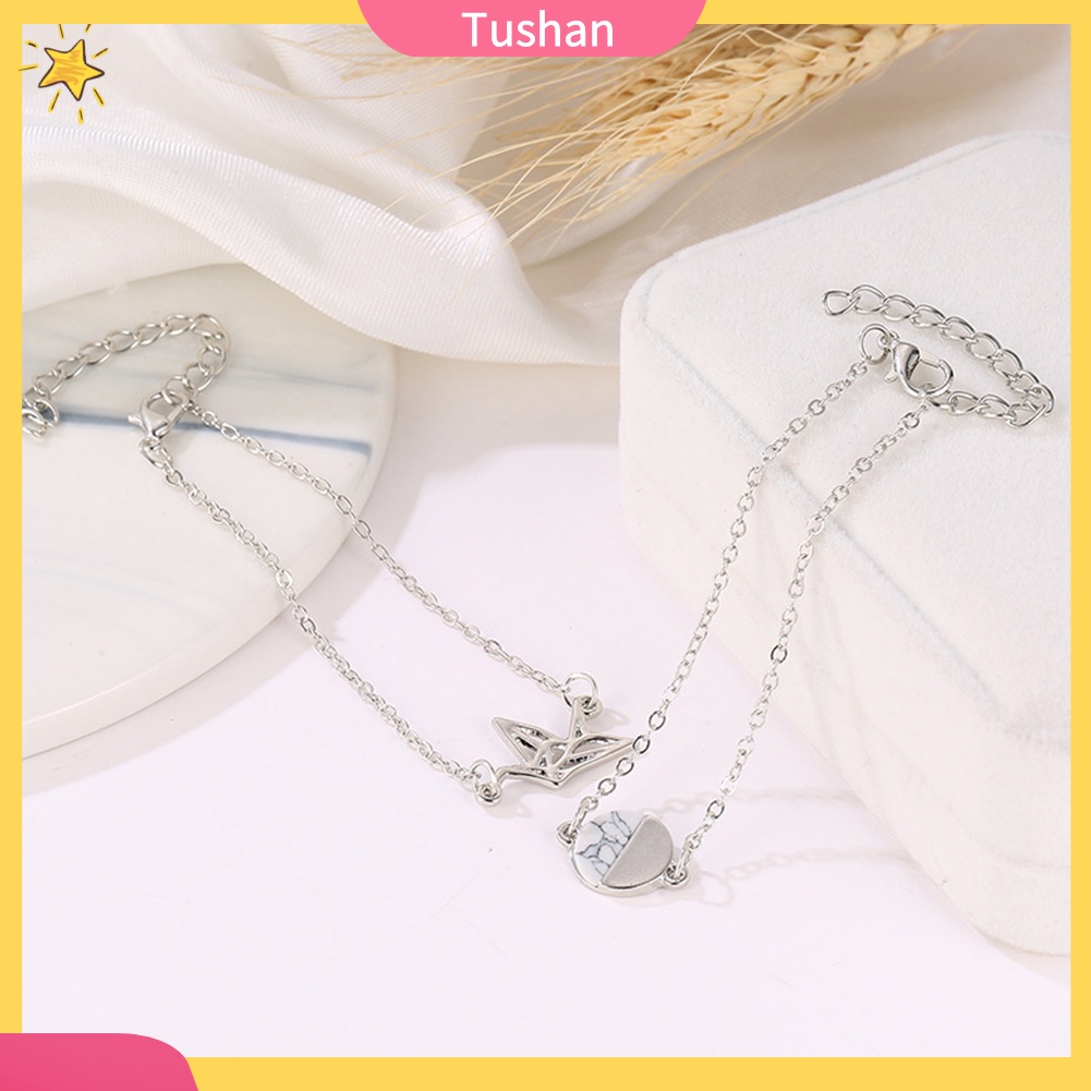 Bộ 2 vòng tay hình khung con hạc và hình tròn thời trang nữ tính