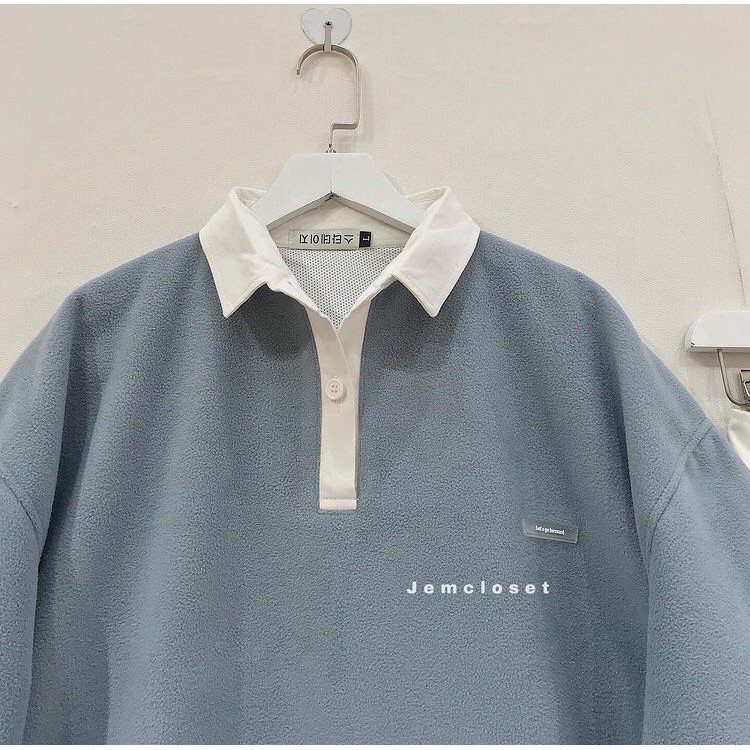 Áo Sweater Nữ Cổ Bẻ JEMCLOSET Mod Form Dáng Rộng Tay Lỡ Ulzzang Phong Cách Hàn Quốc - 1963 | BigBuy360 - bigbuy360.vn