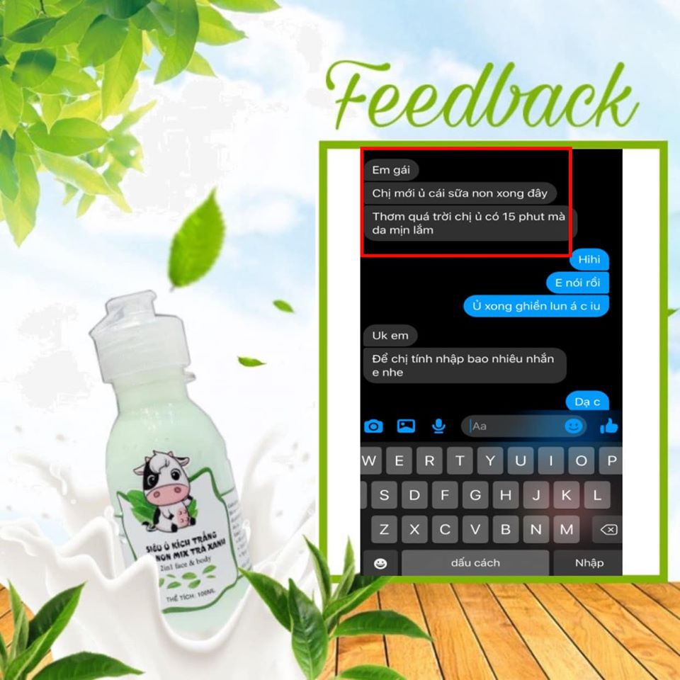 SIÊU Ủ KÍCH TRẮNG SỮA NON MIX TRÀ XANH