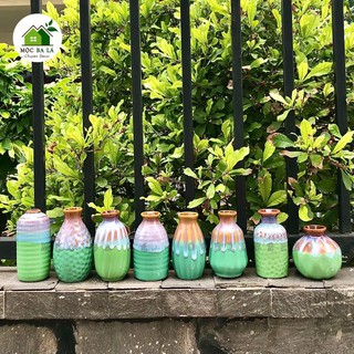 LỌ HOA MINI - MEN HỎA BIẾN - DECOR TRANG TRÍ ĐỂ BÀN - GỐM BÁT TRÀNG - MẪU SỐ 6