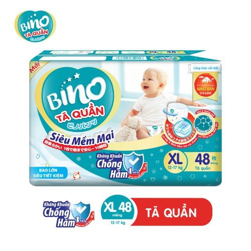 [Mã BMBAU50 giảm 7% đơn 99K] Tã quần Bino XL48 công nghệ Nhật Bản kháng khuẩn