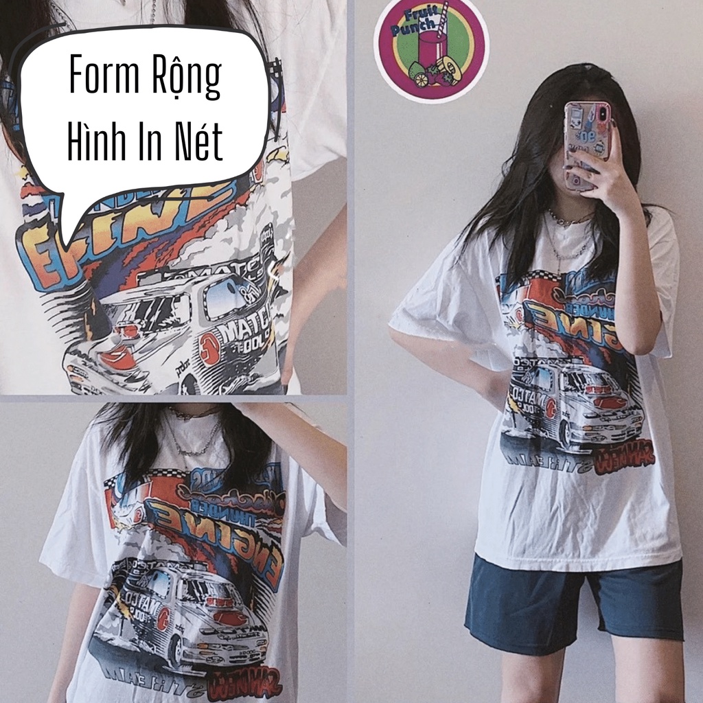 Áo Thun In XE ATXE Tay Lỡ Unisex Form Rộng TATO, Áo Phông in hình oto vải Cotton cao cấp, thấm hút mồ hôi,năng động