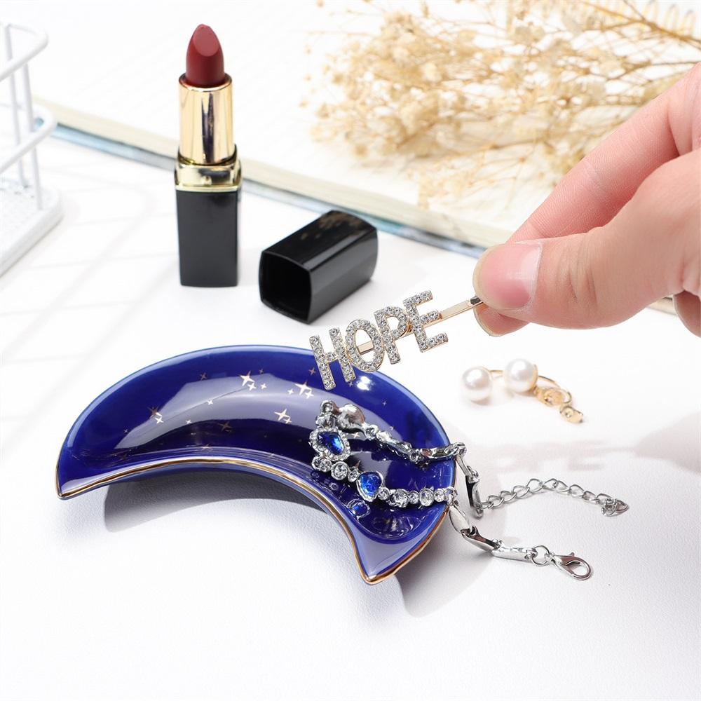 HS Đĩa Trang Sức Bằng Gốm Hình Mặt Trăng