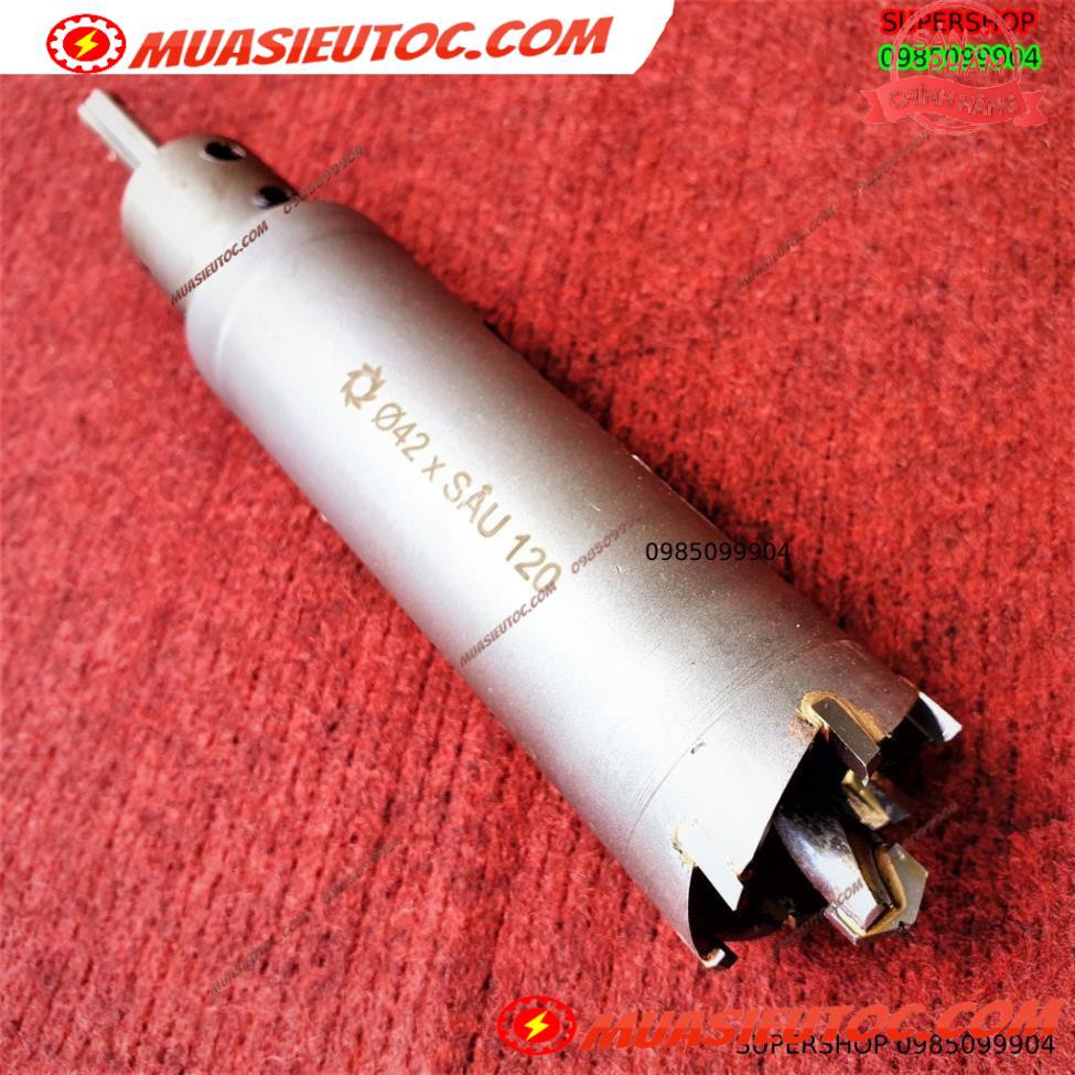 Mũi khoan rút lõi khoét tường gạch sâu Phi 42 x 120 mm không khoan bê tông, không khoan chế búa