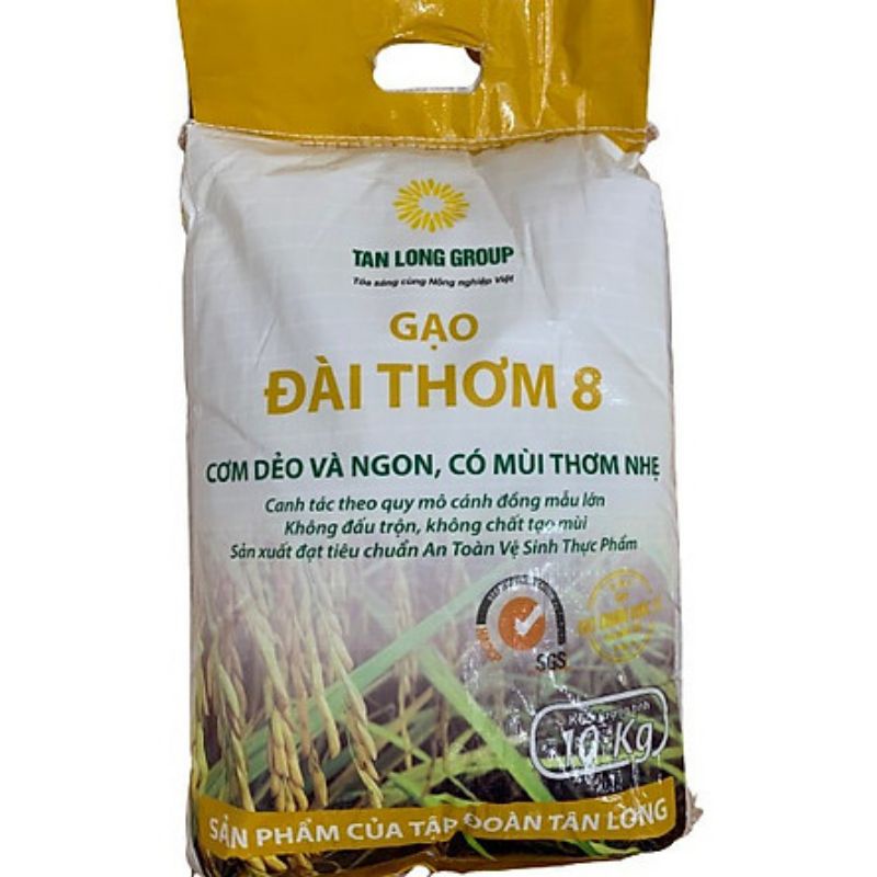 Gạo Đài thơm 8 Aan bao 10kg -cơm dẻo, ngon, có mùi thơm