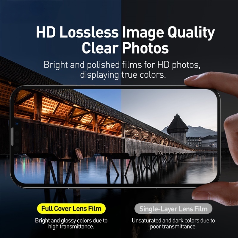 Kính Cường Lực Chống Trầy Xước Màu Đen Cho iPhone 11 12 13 Pro Max