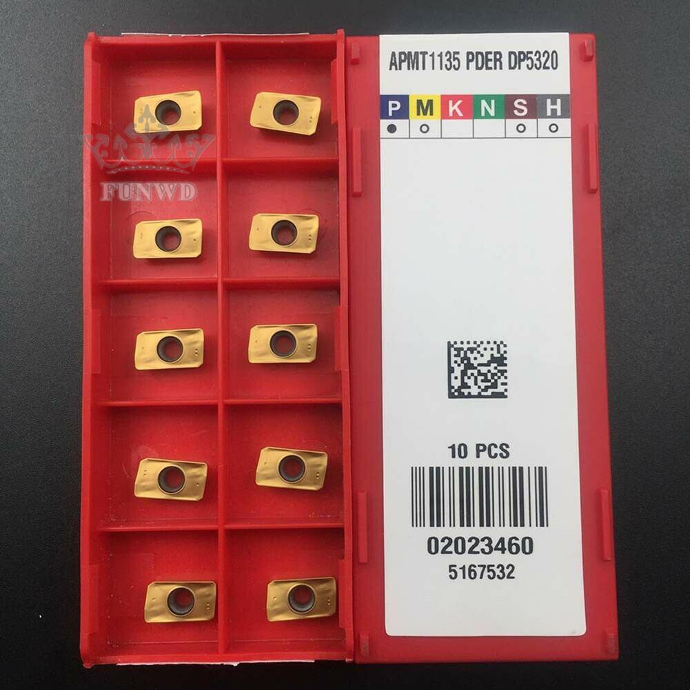 【FUNWD】10x APMT1135PDER DP5320 Milling Cutter Insert Carbide Insert/For Steel BAP-300R