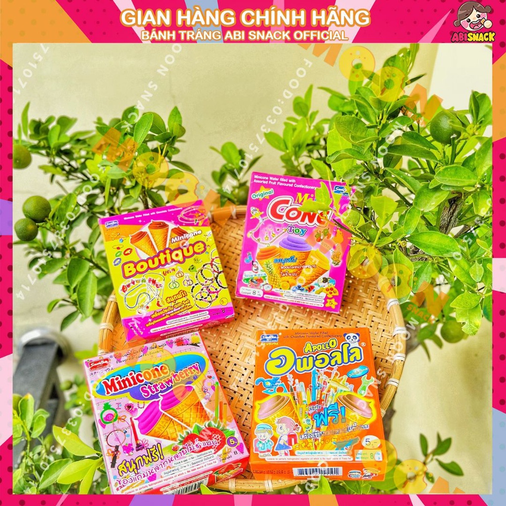 Bánh ốc quế nhiều vị minicone wafer chocolate kèm đồ chơi bí ẩn
