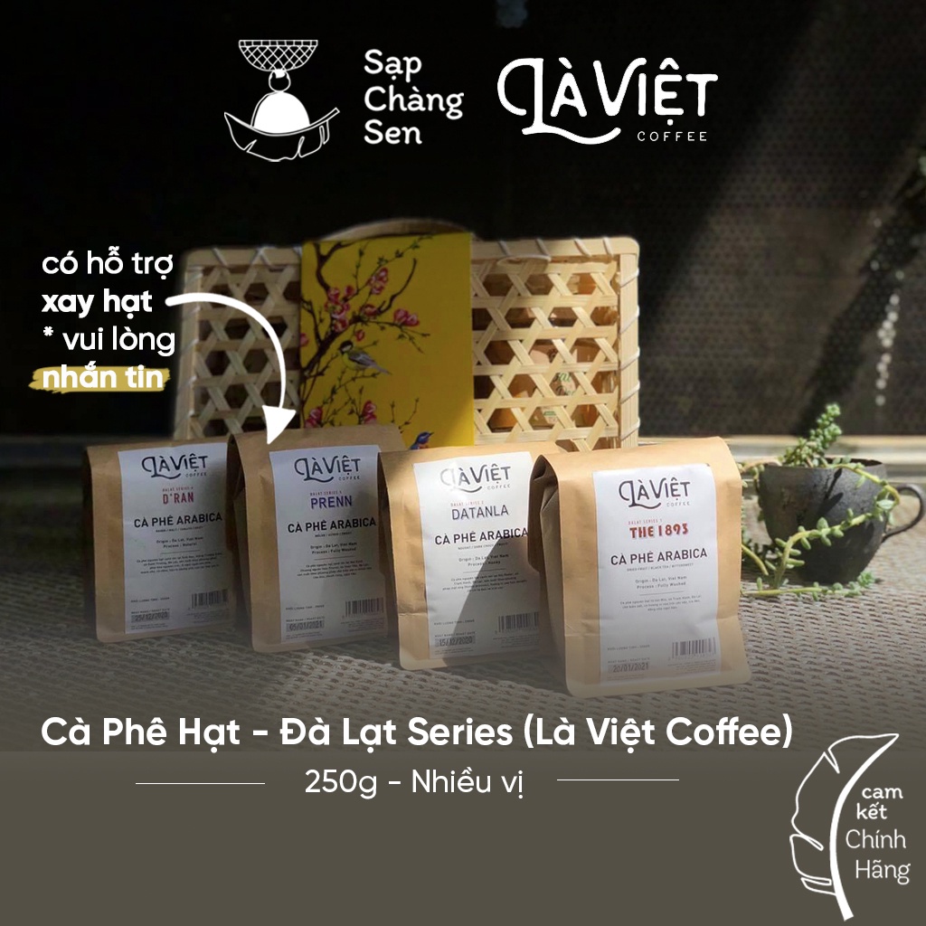 [ Có hỗ trợ xay ] Cà phê hạt: Đà Lạt series (Là Việt Coffee) - 250g