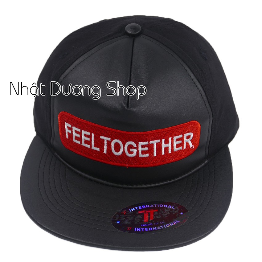 Nón Hiphop Snapback Feel Together - Đen thêu nổi độc đáo, kiểu nón Hiphop độc đáo và nổi bật dành cho nam nữ