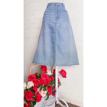 Chân váy Jean dáng dài