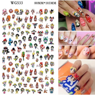 Miếng dán móng tay Policewoman trang trí móng tay Cute Phô Mai Que Cô Gái Siêu Nhân