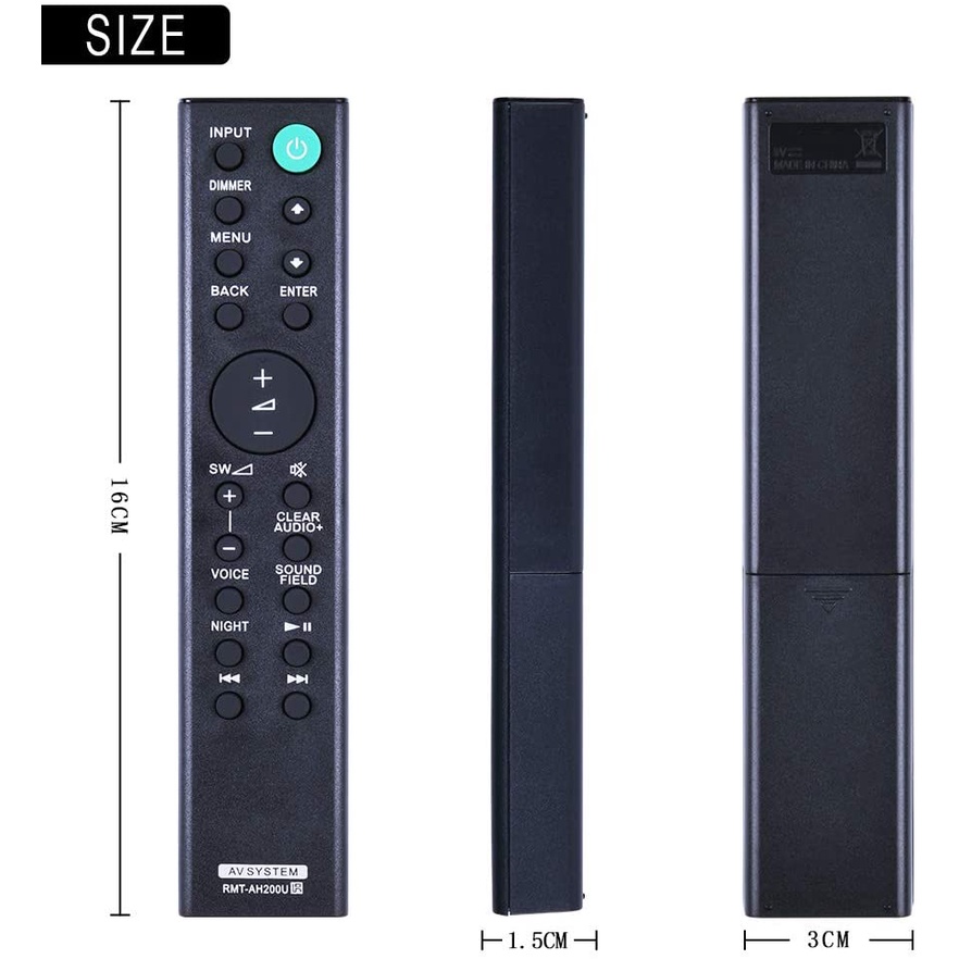 Điều Khiển Từ Xa Thay Thế RMT-AH200U Cho Hệ Thống Âm Thanh Sony Soundbar SACT380 HT-RT4 HT-CT390 HT-RT40 SA-WCT390 HT-RT3 SA-WRT3 SA-CT390 HT-RT3