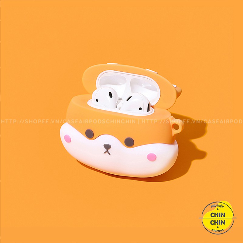 Set Case Vỏ Bao Airpods Đựng Tai Nghe Airpod 1/2/Pro Cún Shiba Inu Kèm Móc Khóa Siêu Dễ Thương - Chin Chin Shop