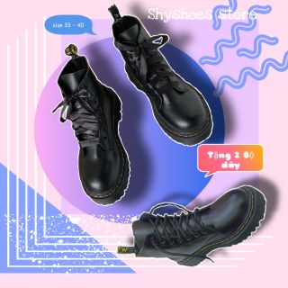 (Có sẵn) Giày Boot cổ lửng martin phong cách chiến binh đế cao 4cm| bốt nữ cá tính