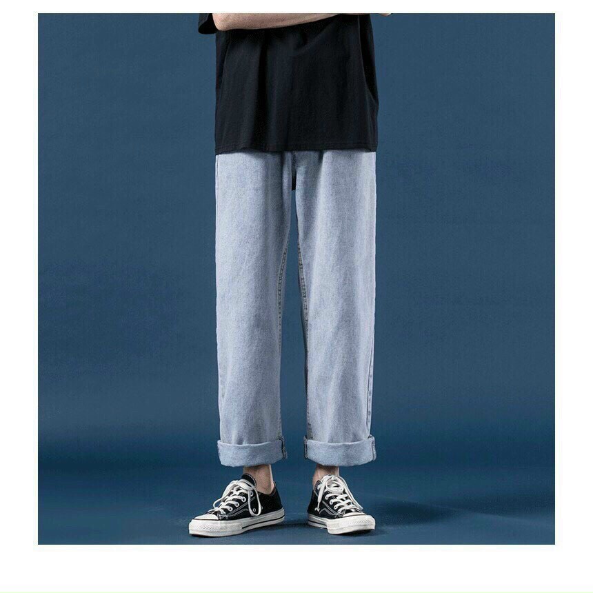 Quần JEAN dáng suông rộng, quần bò trơn form rộng nam nữ dễ phối đồ- Cam Kết Y Hình - Chất bao đẹp | BigBuy360 - bigbuy360.vn