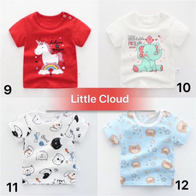 Áo phông cộc tay cho bé gái cotton in hình mẫu 9-10-11-12