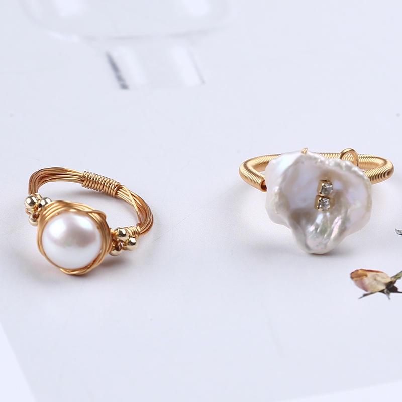 Hàng Mới Về Nhẫn Ngọc Trai Nước Ngọt Làm Bằng Tay Cho Nữ