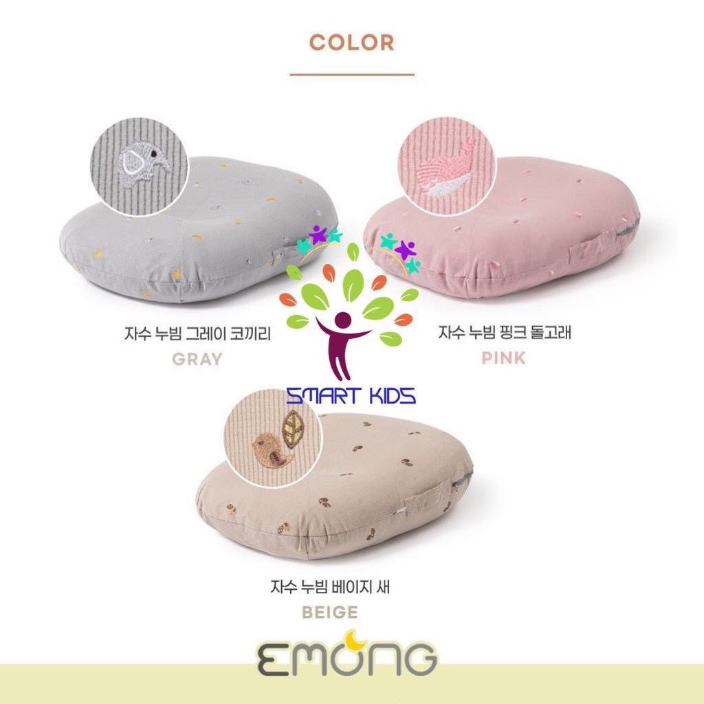 Gối Chống Trào Ngược Emong Thần Thánh 100% Cotton Êm Ái, Không Xẹp Giúp Bé Nằm Ngủ Hay Ăn Sữa Nhiều Giờ