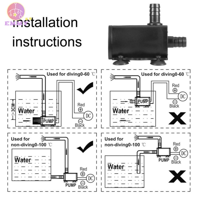 Máy Bơm Nước Mini Dc12V Usb 5v 4 Chế Độ Không Chổi Than