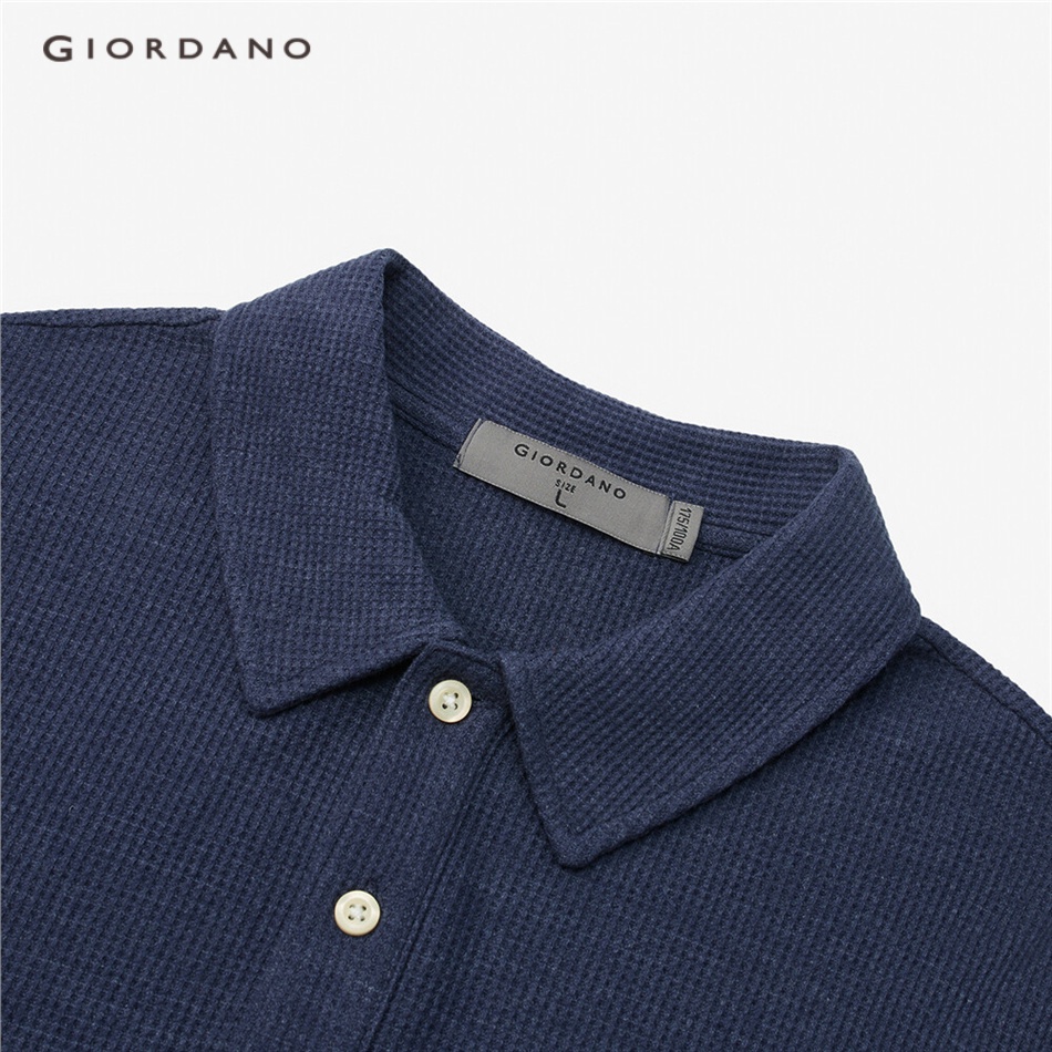 Áo polo GIORDANO 01011783 thiết kế dày màu trơn thời trang dành cho nam | BigBuy360 - bigbuy360.vn