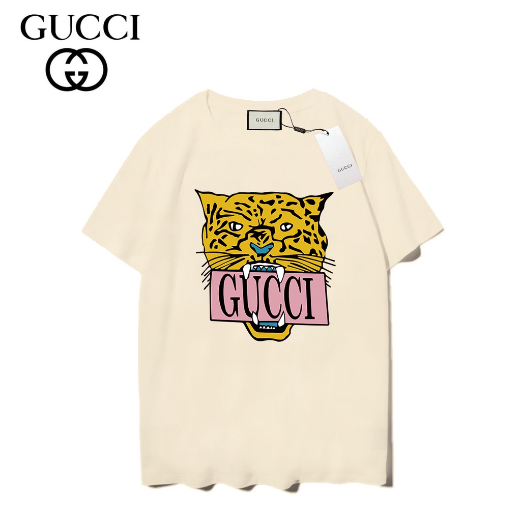 Áo Thun Tay Ngắn Chất Liệu cotton In Họa Tiết GUCCI Thời Trang unisex
