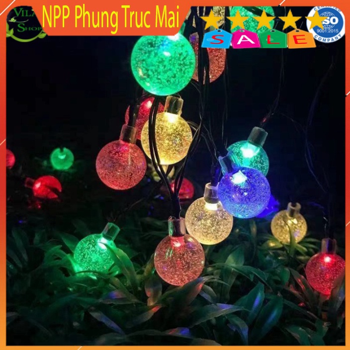 Đèn Nháy Trang Trí Màu Vàng, Đèn Trang Trí Tết Bóng Tròn Led Bi Bọt 10m DÂY ĐEN