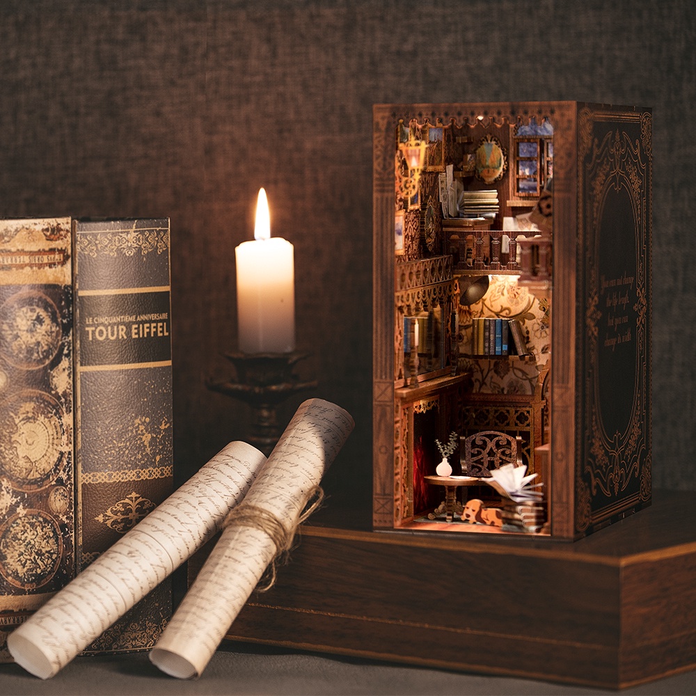Mô hình ngôi nhà búp bê diy bằng gỗ eternal bookstore có đèn led ys05 - ảnh sản phẩm 5