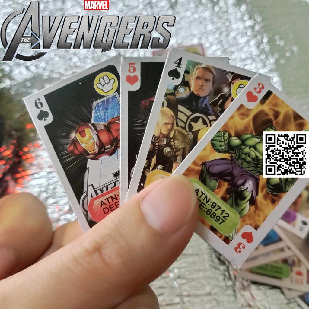 1673 Bộ bài Poker tây 54 lá hình Marvel Avengers Xmen Dị nhân