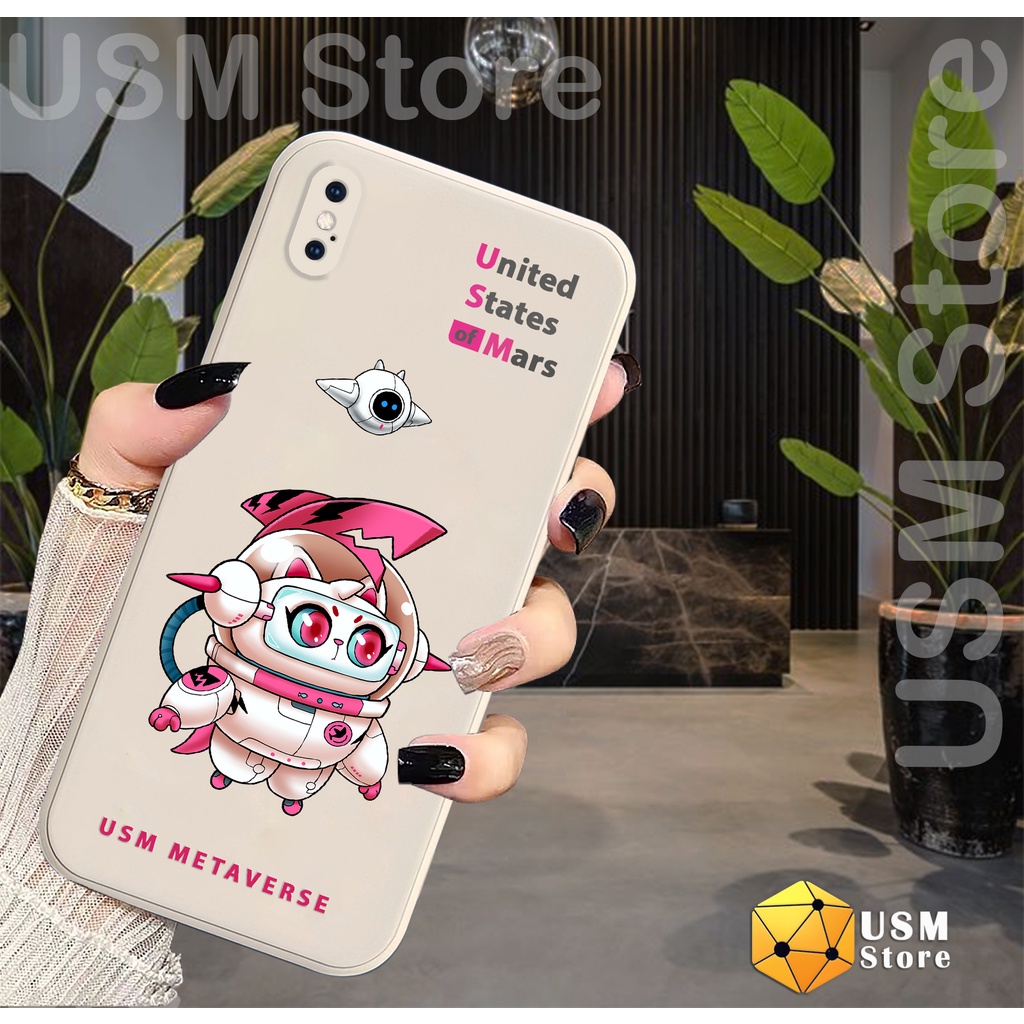 Ốp lưng iphone 6/6s/6 plus/7 plus/8plus/X/XR/XS/XSmax viền vuông, có cạnh bảo vệ camera sau, hình phi hành gia dễ thương