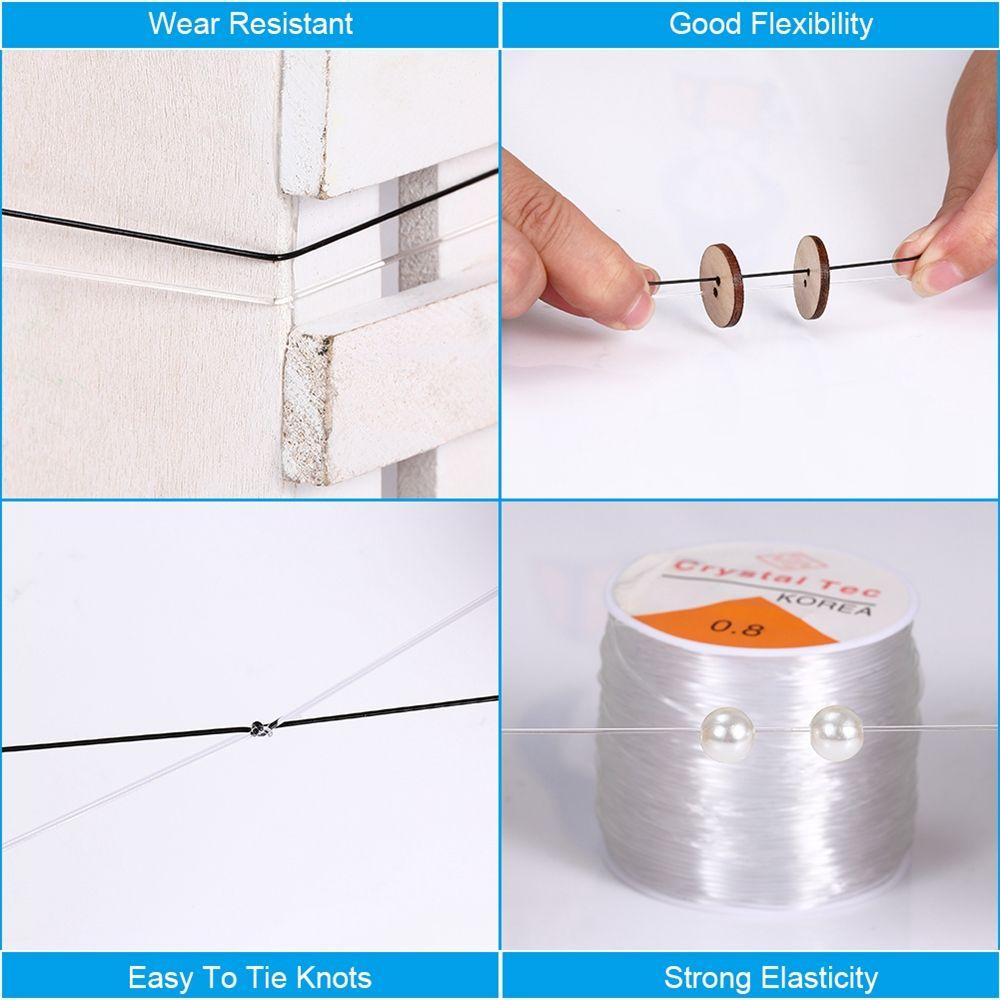 Cuộn Dây Xỏ Hạt Làm Vòng Cổ Màu Đen Co Giãn DIY