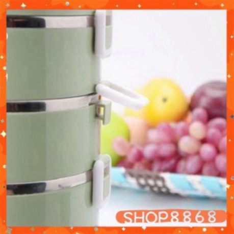 (FREESHIP) Hộp đưng cơm giữ nhiệt lúa mạch 4 tầng - kho giá sỉ hưng yên ( ngẫu nhiên màu )