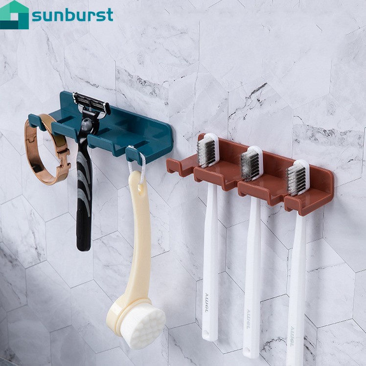 Giá Đỡ Bàn Chải Đánh Răng Dán Tường Đa Năng Tiện Dụng Cho Nhà Bếp / Phòng Tắm
