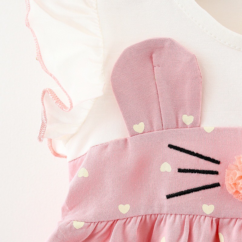 Váy bé gái họa tiết mèo con đáng yêu cho bé từ 1 đến 6 tuổi hàng xuất Âu Mỹ