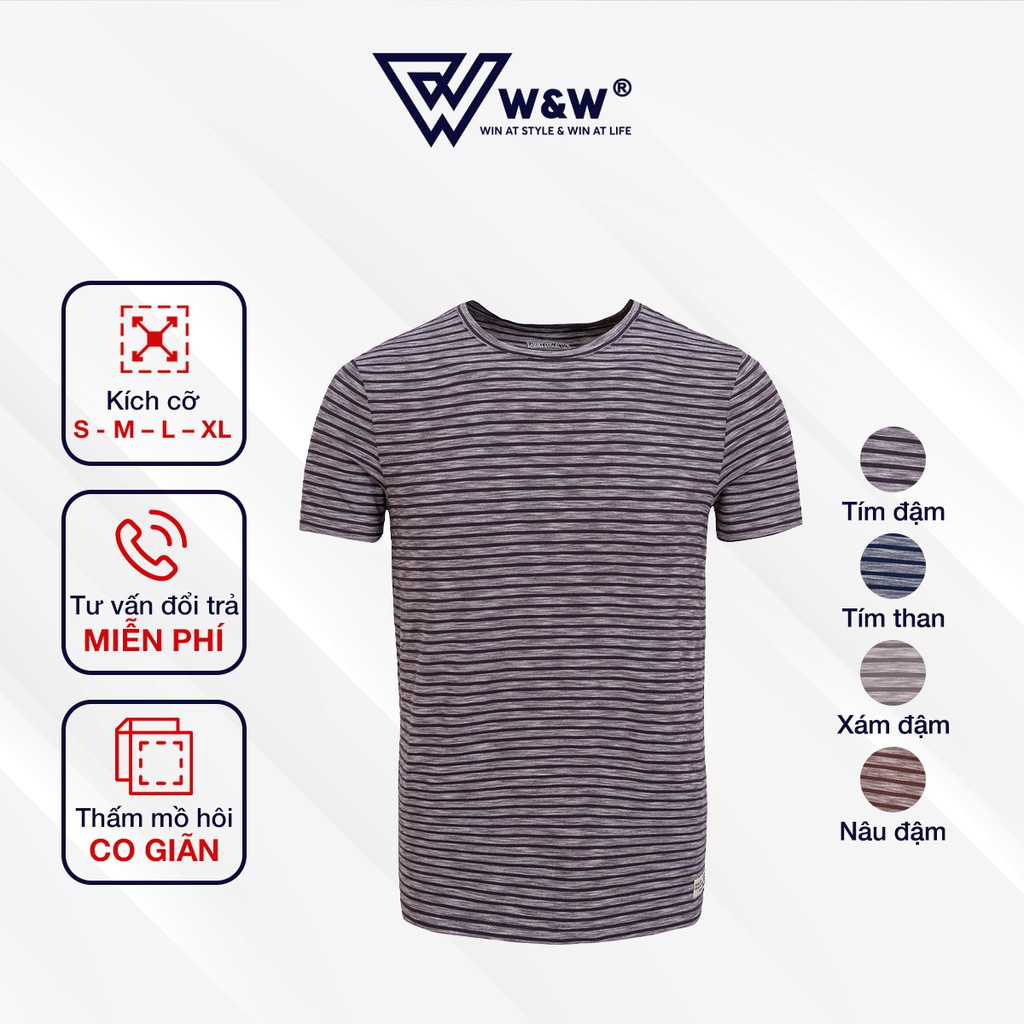 Áo T-shirt Ngắn Tay Cổ Tròn Cao Cấp W&amp;W TSHIRT06, Chất Liệu Rayon Slub Mềm Mịn, Không Nhăn, Không Bai Xù