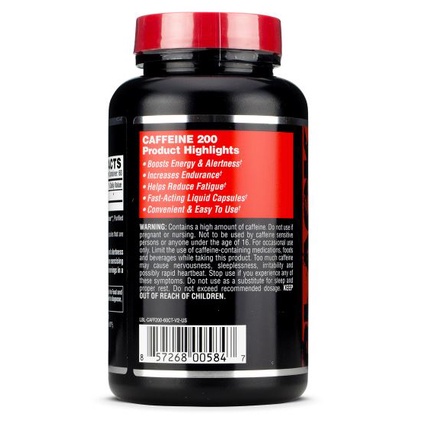 Viên Uống Nutrex Caffeine 200mg Giúp Tăng Tập Trung Tỉnh Táo  - Từ Mỹ