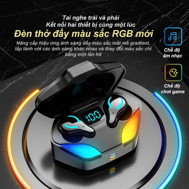 Tai nghe Bluetooth Gaming X1 Bluetooth âm Thanh Hifi Sống động điều Khiển Cảm ứng Không Trễ Cao Cấp chống thấm nước