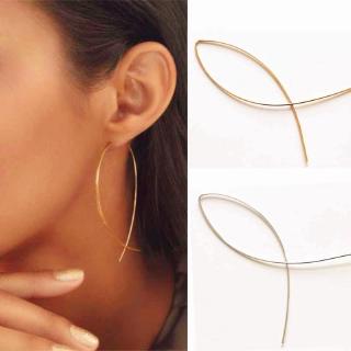 Fish Shaped Dangle Minimalist Handmade Copper Wire Earring for Women Pendientes De Gota Largas Female Geometric Earing