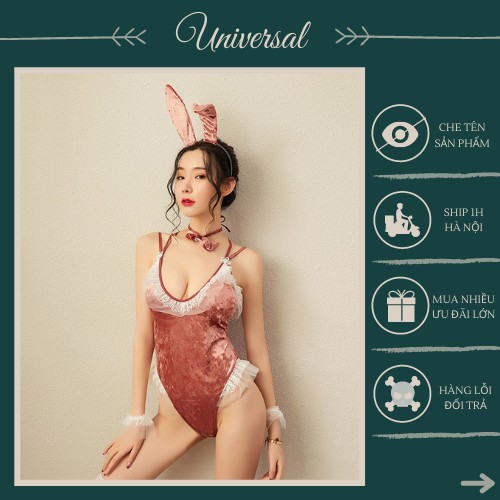 Bộ Cosplay Chú Thỏ Tinh Nghịch Sexy - Bộ Đồ Ngủ Chất Nhung Chú Thỏ Con Gợi Cảm UNIVERSALXXX - DCP22 | BigBuy360 - bigbuy360.vn