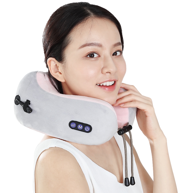 GỐI MASSAGE CỔ VAI GÁY PIN 2000mAh DÙNG CHO NGƯỜI LÁI XE, NHÂN VIÊN VĂN PHÒNG