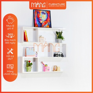 Kệ sách, kệ trang trí treo tường gỗ 3 ngăn dài 80cm x sâu 14cm KS12