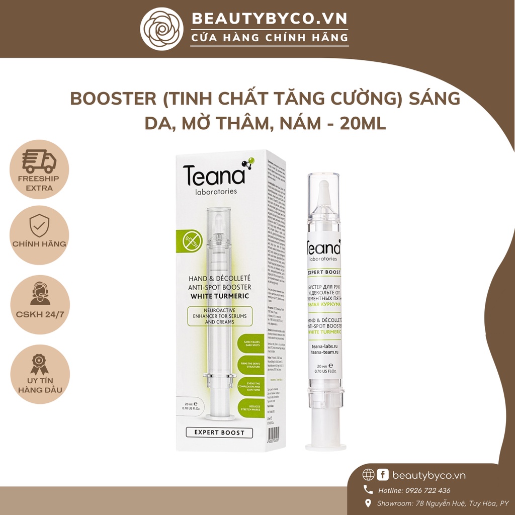 Booster Teana white tumeric cấp ẩm, trắng da, mờ thâm nám hỗ trợ làm đều màu da hiệu quả 20ml