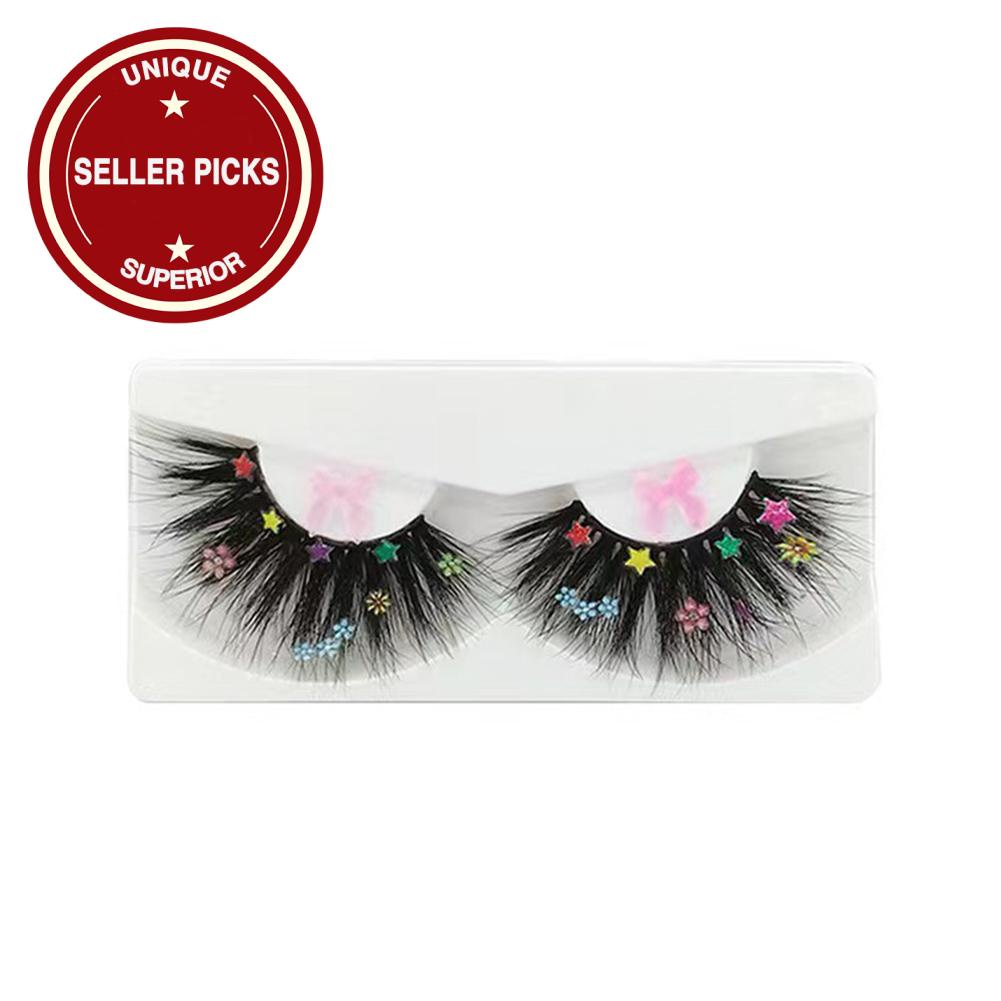 1 cặp lông mi giả sợi hóa học 3D nhiều màu Z7R2 T8R8
