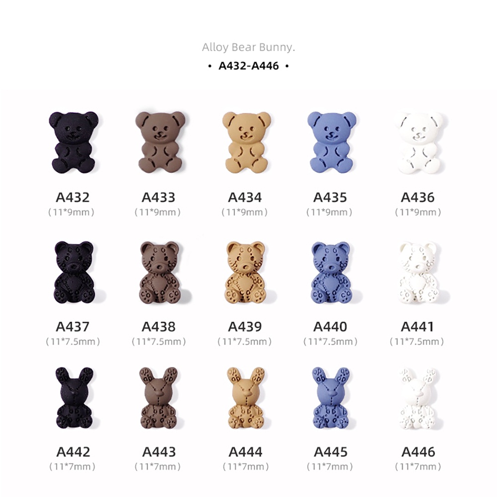 Phụ Kiện Trang Trí Móng Tay Nghệ Thuật Bằng Hợp Kim Hình Gấu Thỏ Cửa Hàng Trà Sữa Sô Cô La Phong Cách Nhật Bản